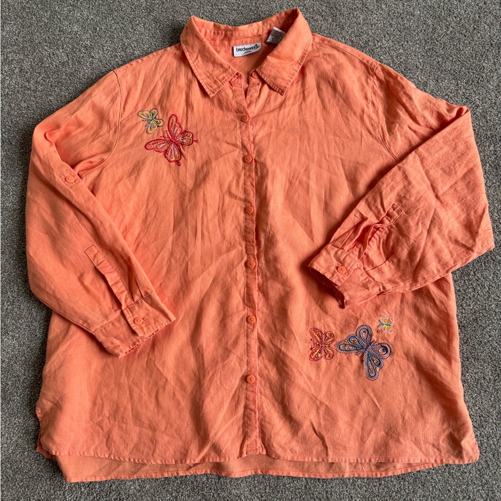 Breckenridge Salmon Colored Button Up Shirt